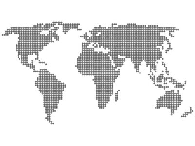 Sticker  carte du monde cercle