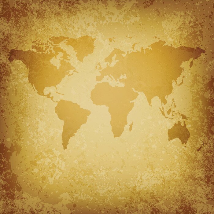 Sticker  Carte du monde jaune