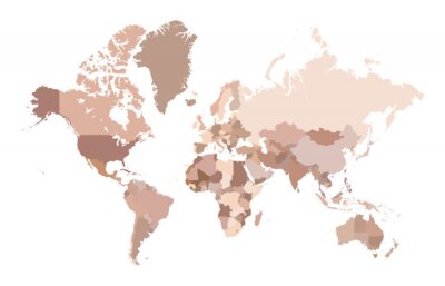 Sticker  Carte du monde multicolore, Vector illustration.