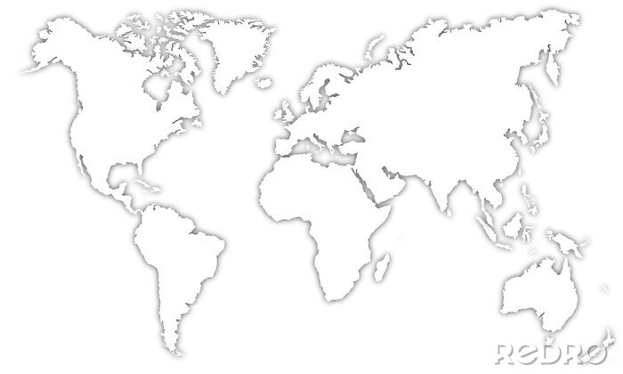 Sticker  Carte du monde - Ombre