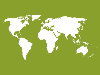 Carte du monde sur fond vert