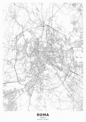 Carte en noir et blanc de Rome