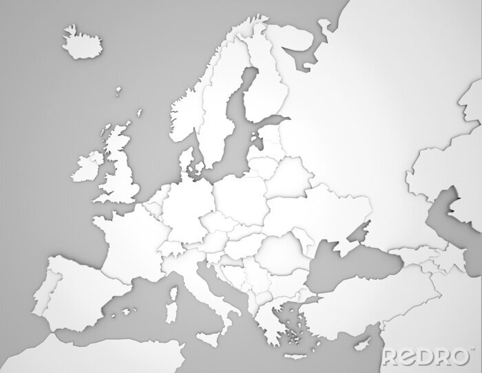 Sticker  Carte européenne en gris