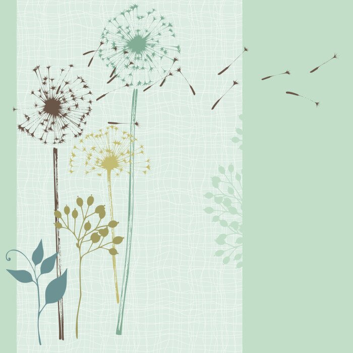 Sticker  Carte florale bleue sans joint