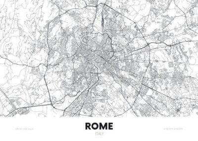 Carte minimaliste de Rome