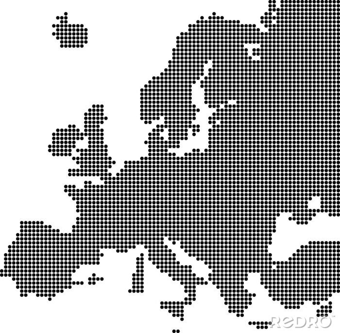 Sticker  Carte pointillé de l'Europe