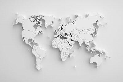 Sticker  Carte spatiale blanche du monde