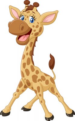 Sticker  Cartoon girafe souriant