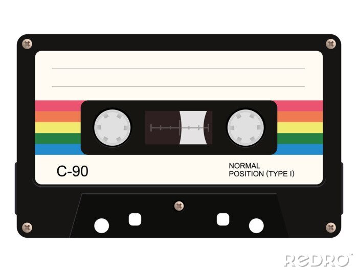 Sticker  Cassette. Illustration vectorielle