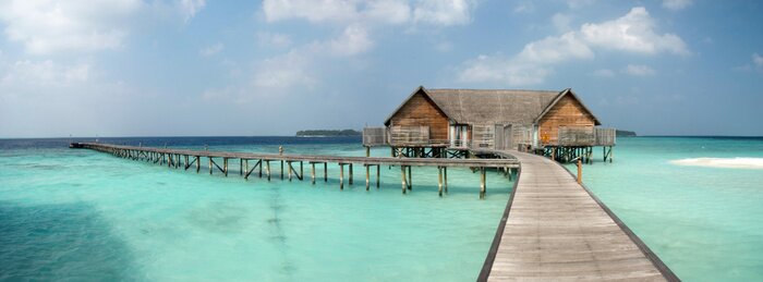 Sticker  Chalet tropical de la mer