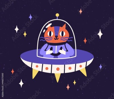 Sticker  Chat dans l'OVNI