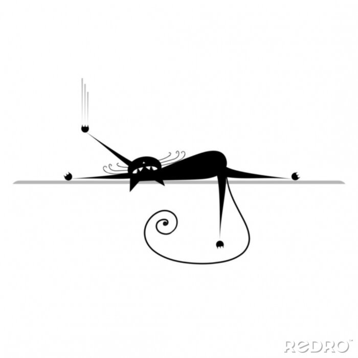 Sticker  Chat étiré pour animaux de compagnie