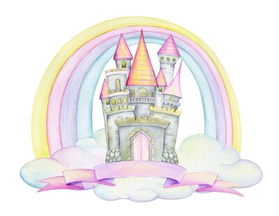 Sticker  Château de princesse pastel