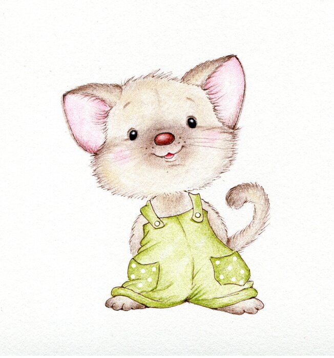 Sticker  Chaton en salopette