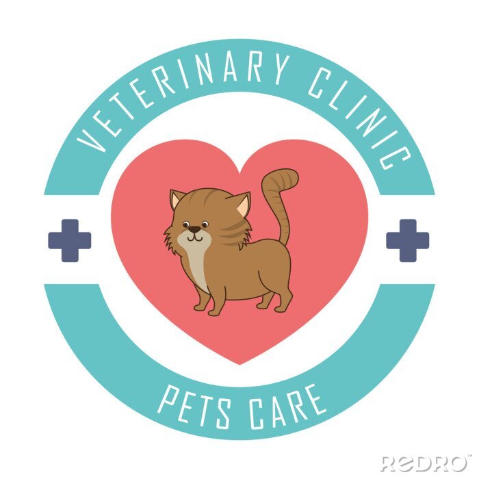 Sticker  Chats Graphiques de chat faisant la promotion d'une clinique vétérinaire
