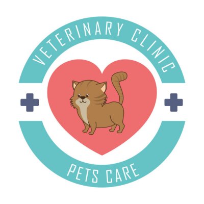 Sticker  Chats Graphiques de chat faisant la promotion d'une clinique vétérinaire