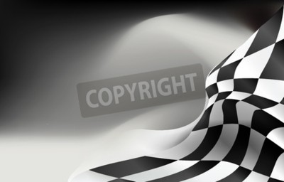 Sticker  checkered flag background vector race design