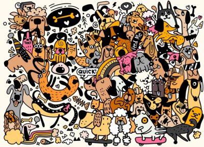 Sticker  Chiens de dessin animé