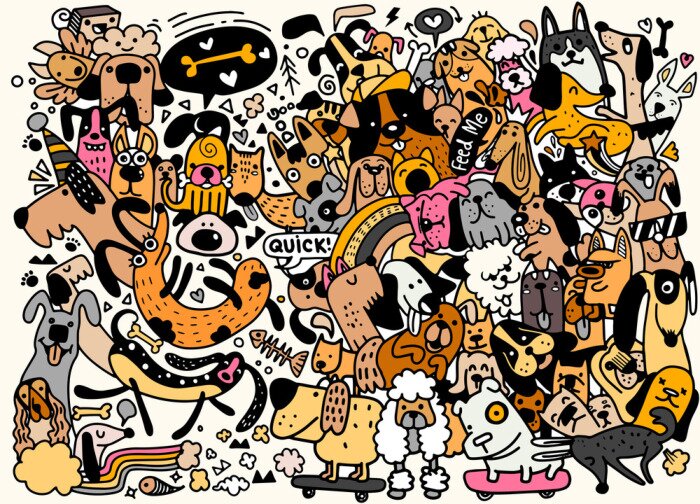 Sticker  Chiens de dessin animé