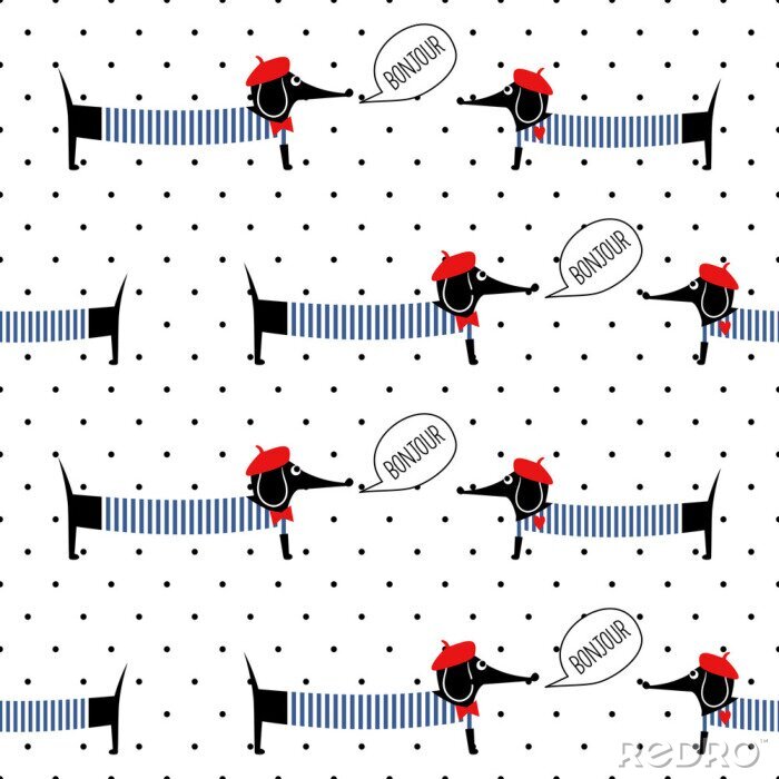 Sticker  Chiens de style français et points