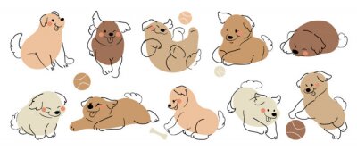 Sticker  Chiens jouant au ballon