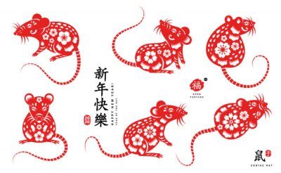 Sticker  Chinese Zodiac Sign Rat
