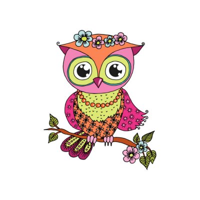 Sticker  Chouette arbre sur une branche