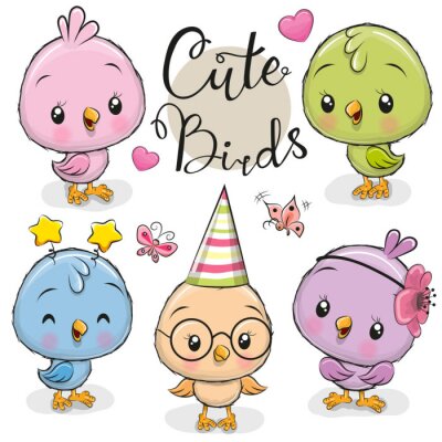 Sticker  Chouette dessin animé mignon sur fond blanc