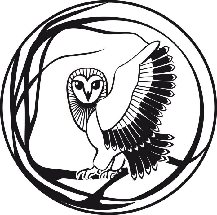 Sticker  Chouette graphiques en noir et blanc