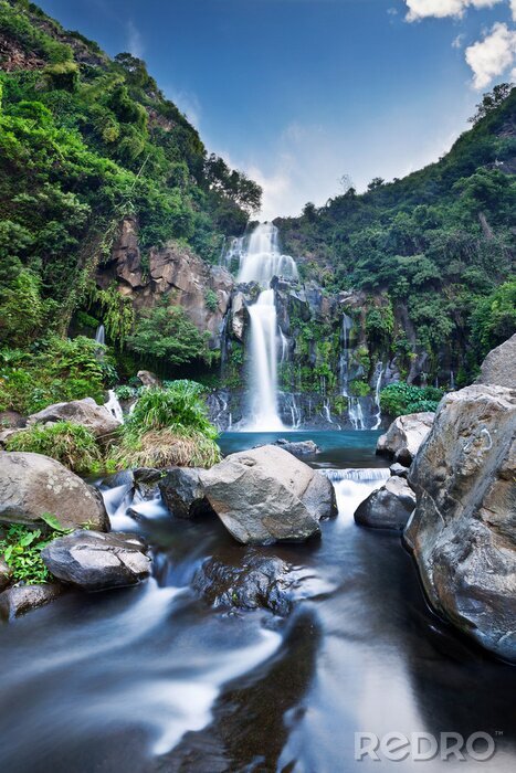 Sticker  Chute d'eau et lac