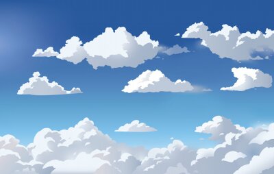 Sticker  Ciel bleu et nuages