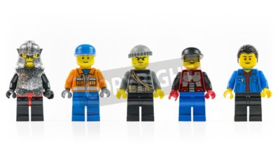 Sticker  Cinq figurines LEGO en briques