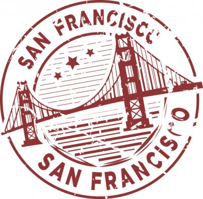 Sticker  Circle grunge Stamp San Francisco
