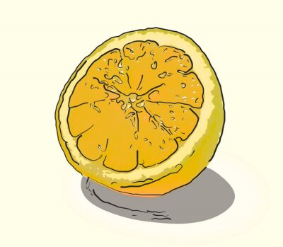 Citron coupé en deux illustration moderne