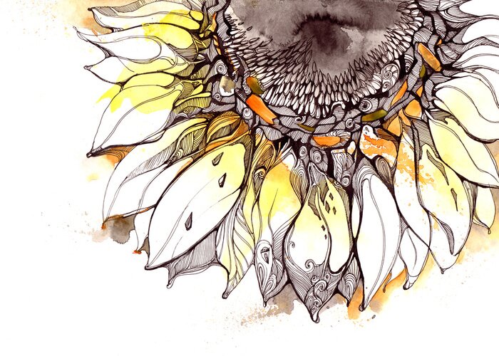 Sticker  Close up de pétales de tournesol