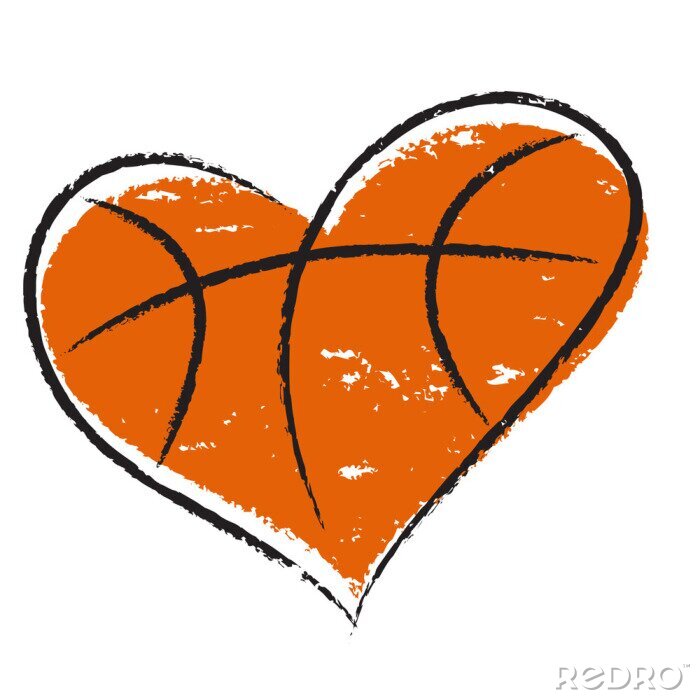 Sticker  coeur de basket-ball