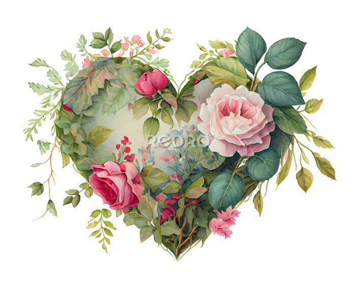 Sticker  Coeur rose