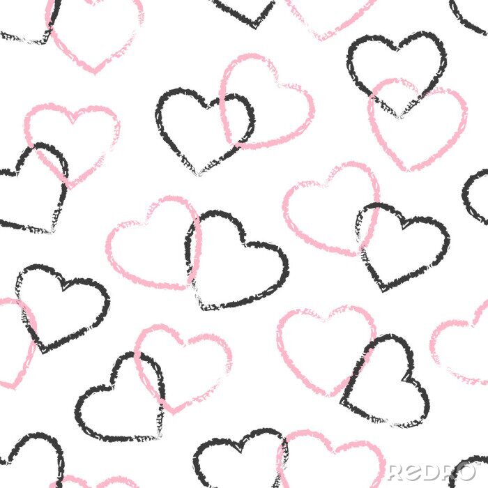 Sticker  Cœurs noirs et roses