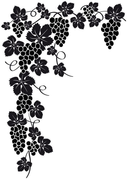 Sticker  Coin Silhouette grappe de raisin