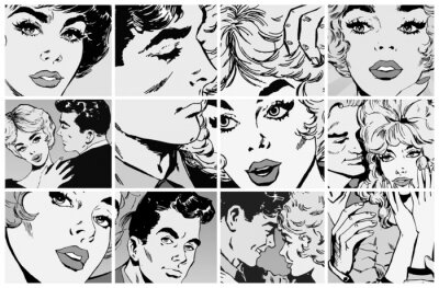 Sticker  Collecte des Illustrations, des couples amoureux