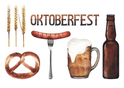 Sticker  Collection aquarelle d'octoberfest