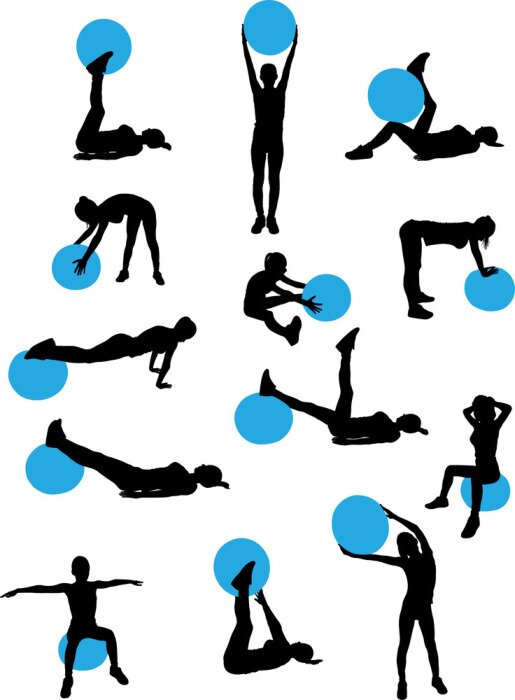 Sticker  Collection Femme pilates d'entraînement - vecteur