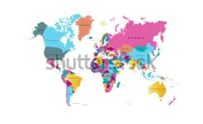 Sticker  Color world map vector