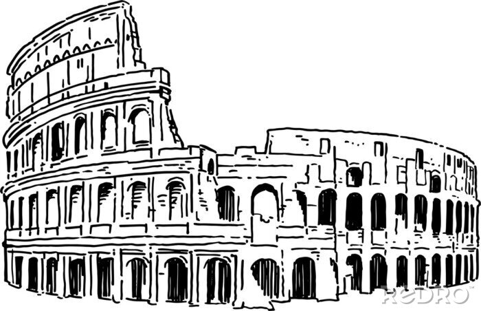Sticker  Colosseum Rome dessin vectoriel