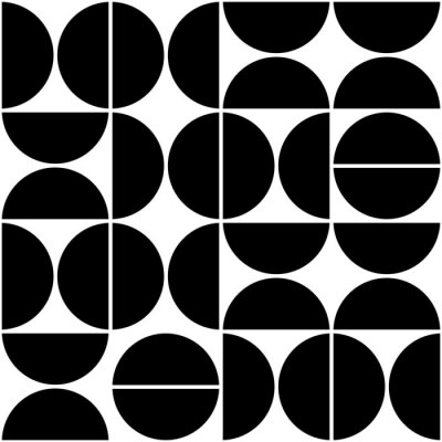 Composition à partir de demi-cercles noirs