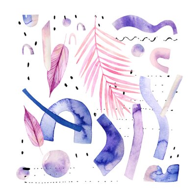 Sticker  Composition aquarelle abstraite