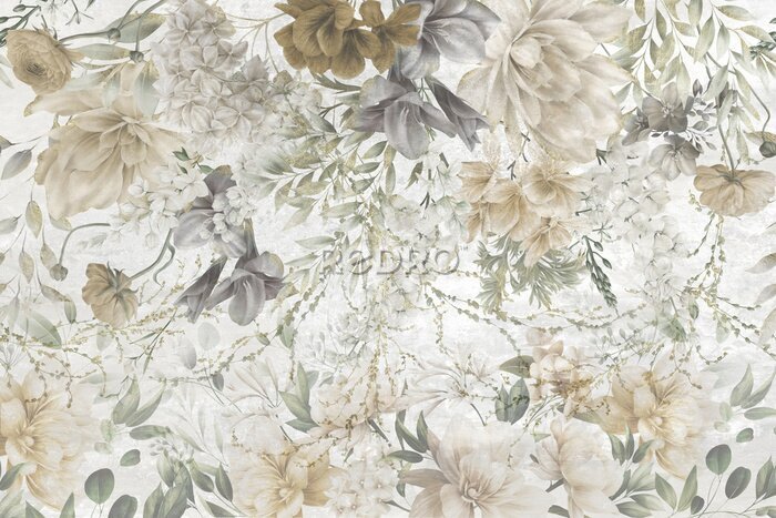 Sticker  Composition artistique de pivoines