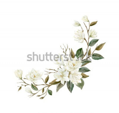 Sticker  Composition avec magnolia blanc