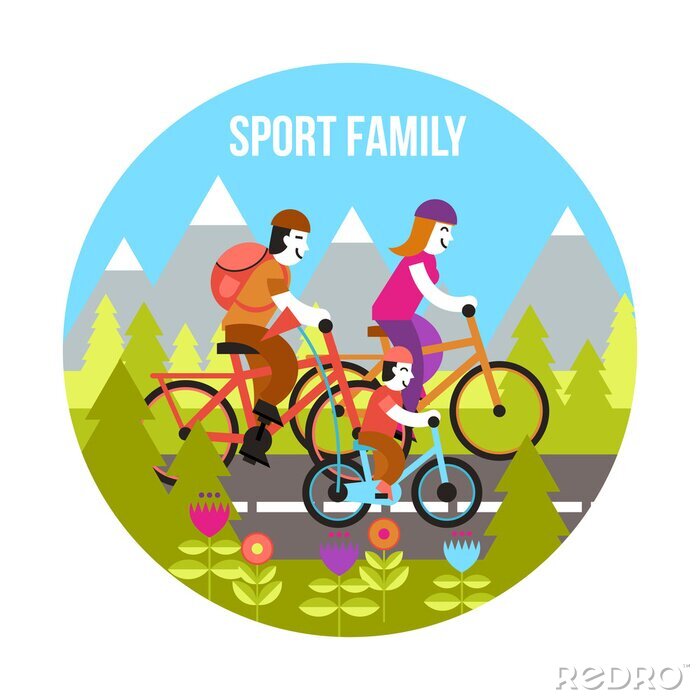 Sticker  Concept Famille Sport