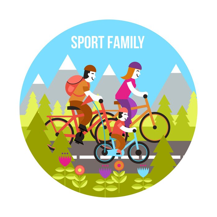 Sticker  Concept Famille Sport